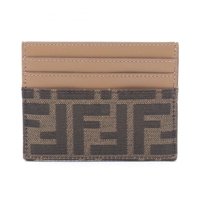 フェンディ FENDI ズッカ カードケース アクセサリー キャンバス レザー レディース ブラウン系 8M0445A98PF0A6E 【新品】