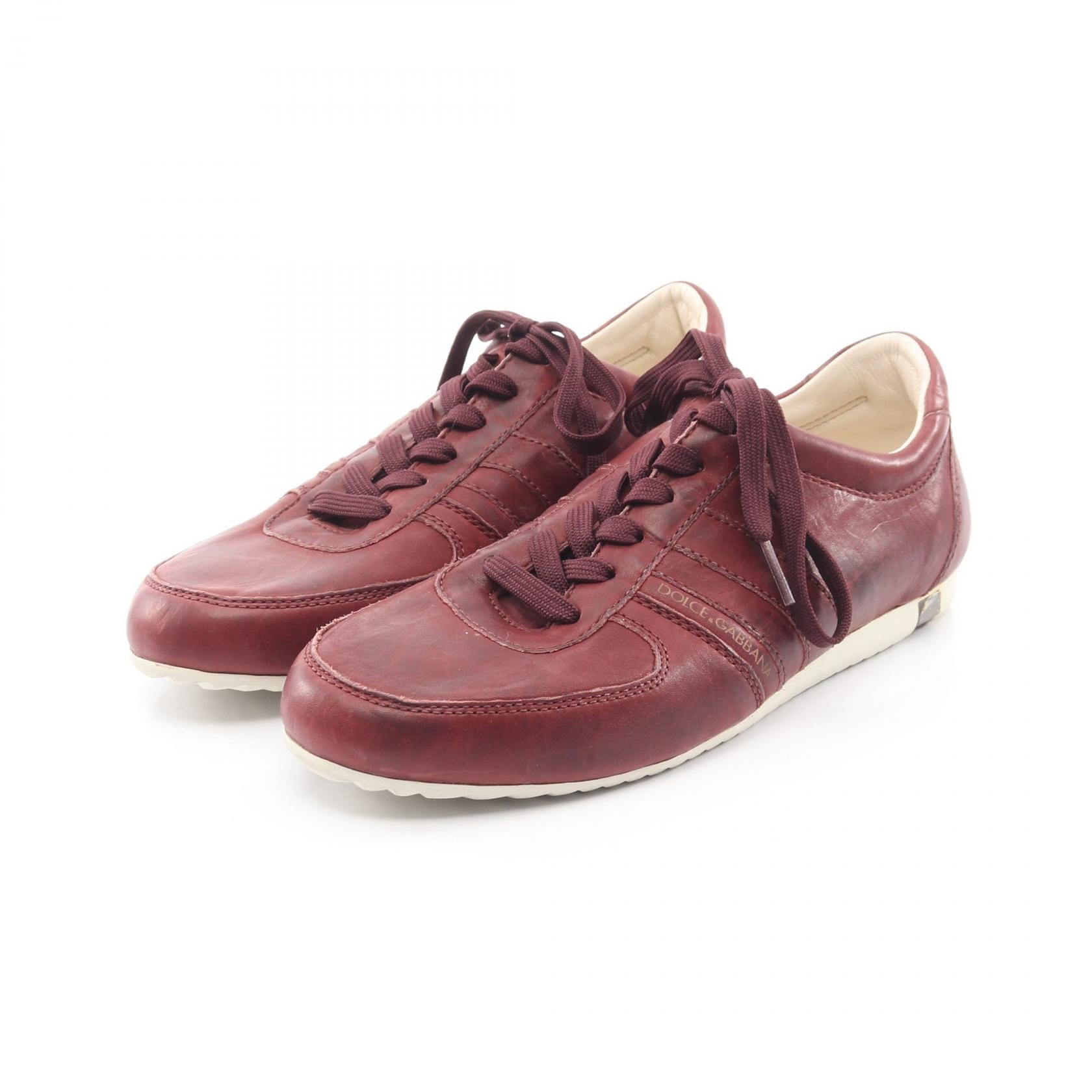 ドルチェアンドガッバーナ DOLCE & GABBANA スニーカー 靴 レザー メンズ ボルドー系 【中古】
