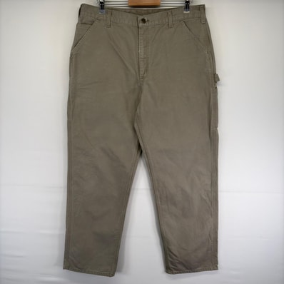 古着 カーハート Carhartt ダック パンツ ペインター ワンポイント ジップ ハンマーループ スパナポケット w38 L34 グレー系 メンズ