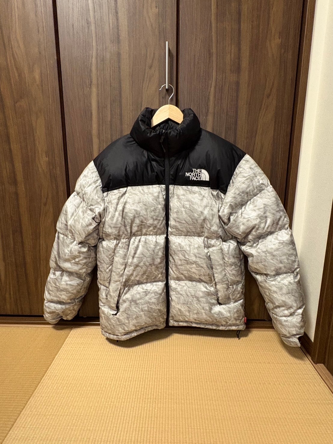 Supreme x The North Face Nuptse Jacket "White Paper Print"