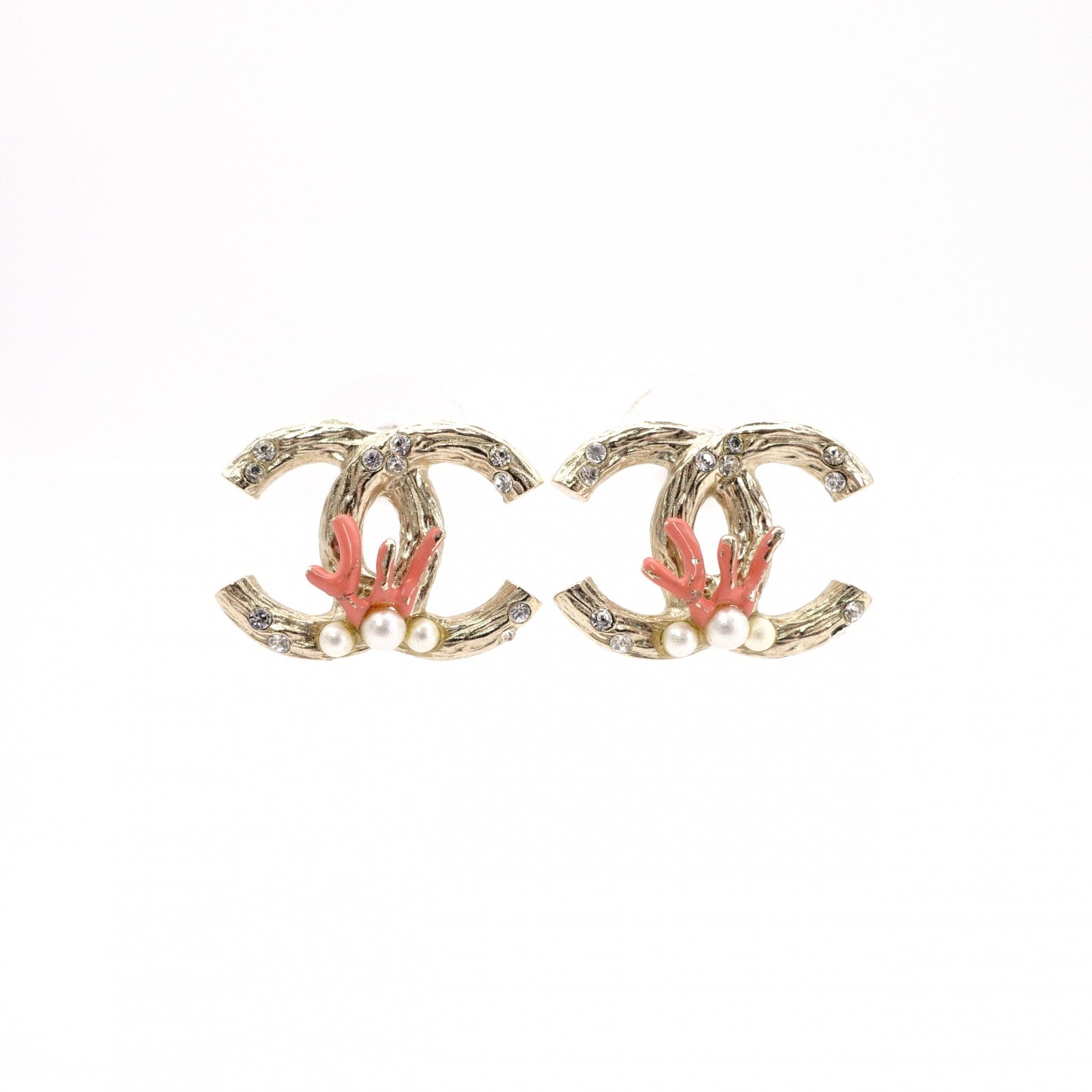 CHANEL シャネル ピアス メタル フェイクパール ゴールド CCマーク