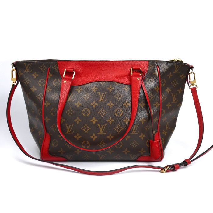 LOUIS VUITTON ルイ・ヴィトン エストレーラ MM トートバッグ モノグラム ブラウン レッド M51193 SR4174 レディース【中古】