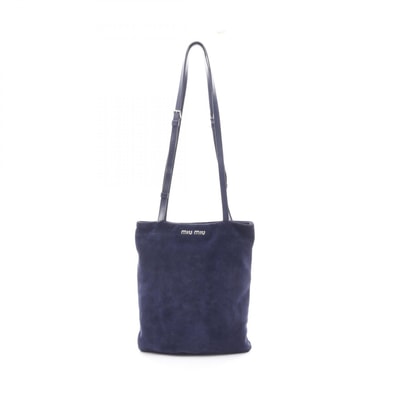 ミュウ ミュウ Miu Miu ショルダーバッグ バッグ スウェード レディース ネイビー系 5BG011 【中古】