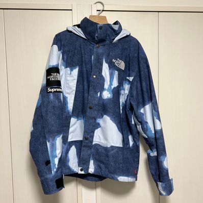 Supreme x The North Face Bleached Denim Print Mountain Jacket "Indigo"