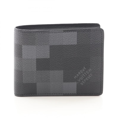 ルイ・ヴィトン LOUIS VUITTON ポルトフォイユ スレンダー 札入れ 財布 PVCコーティングキャンバス PVC ノワール メンズ ブラック系 / グレー系 M14927 【中古】