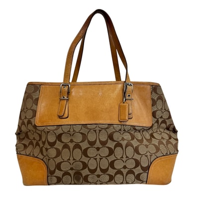 コーチ COACH ハンドバッグ シグネチャー ショルダー トート 鞄 ブランド 6894 ベージュ