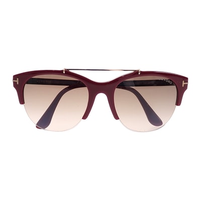 トム フォード TOM FORD Adrenne アイウェア TF517 サングラス メタル ボルドー バーガンディ 55□19 140 レディース【中古】【Aランク】