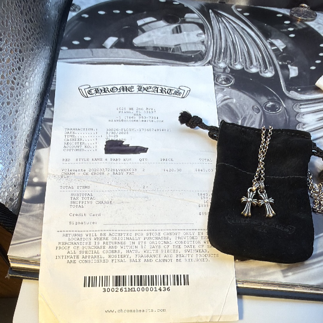 Chrome Hearts CH Cross Baby Fat Charm "Silver"