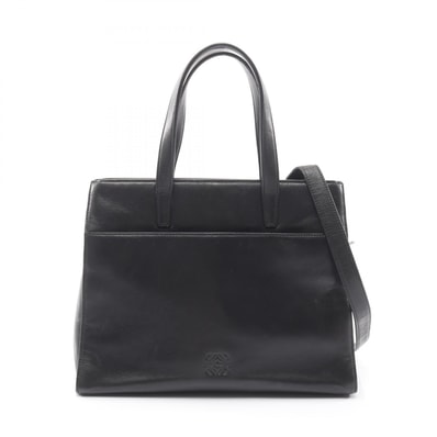 ロエベ LOEWE アナグラム 2WAY ハンドバッグ バッグ レザー レディース ブラック系 【中古】