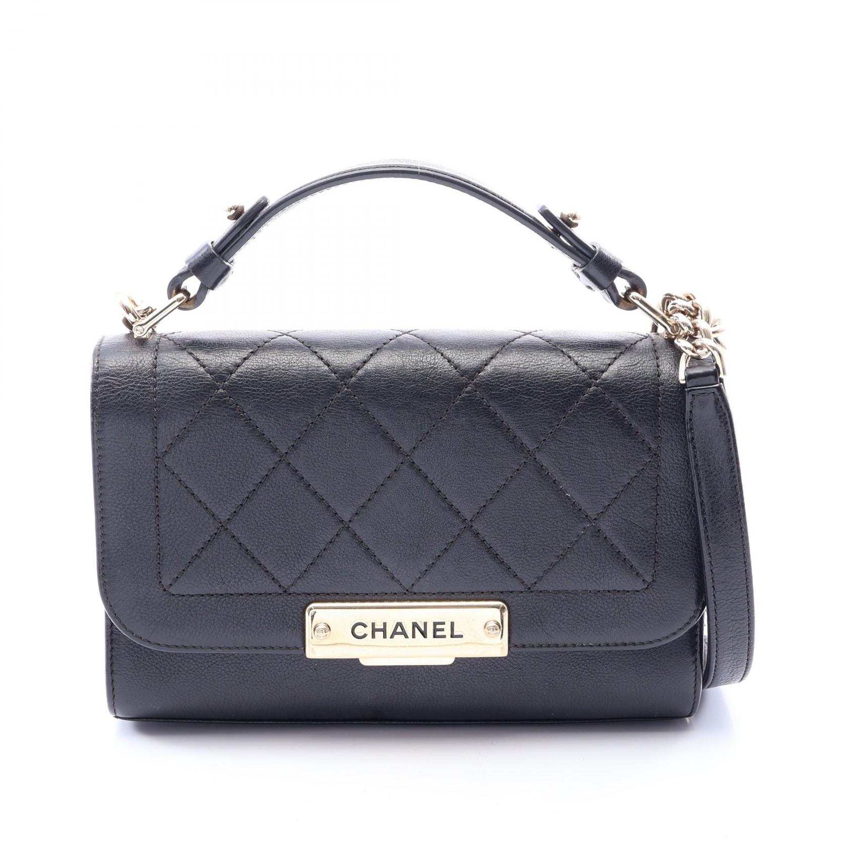 シャネル CHANEL マトラッセ クイックラベル 2WAY ショルダーバッグ バッグ キャビアスキン(グレインドカーフ) レディース ブラック系 【中古】