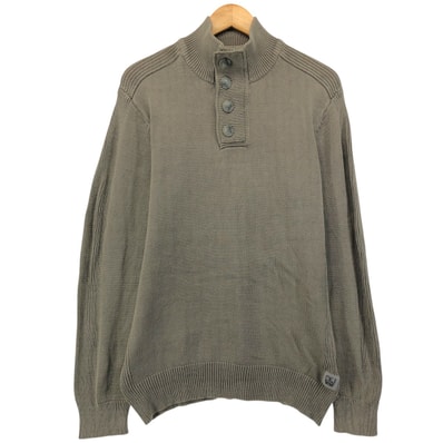古着 00年代~ カルバンクライン Calvin klein JEANS リブ編み コットンニットハーフボタンセーター メンズM相当/eaa576002