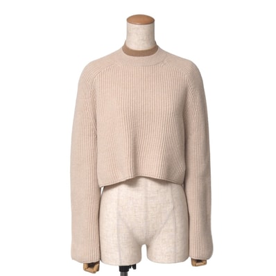■美品■MAX MARA マックスマーラ セーター サイズXS ウール×カシミヤ リブニット 白タグ ブランド古着【中古】20260901/RB0682
