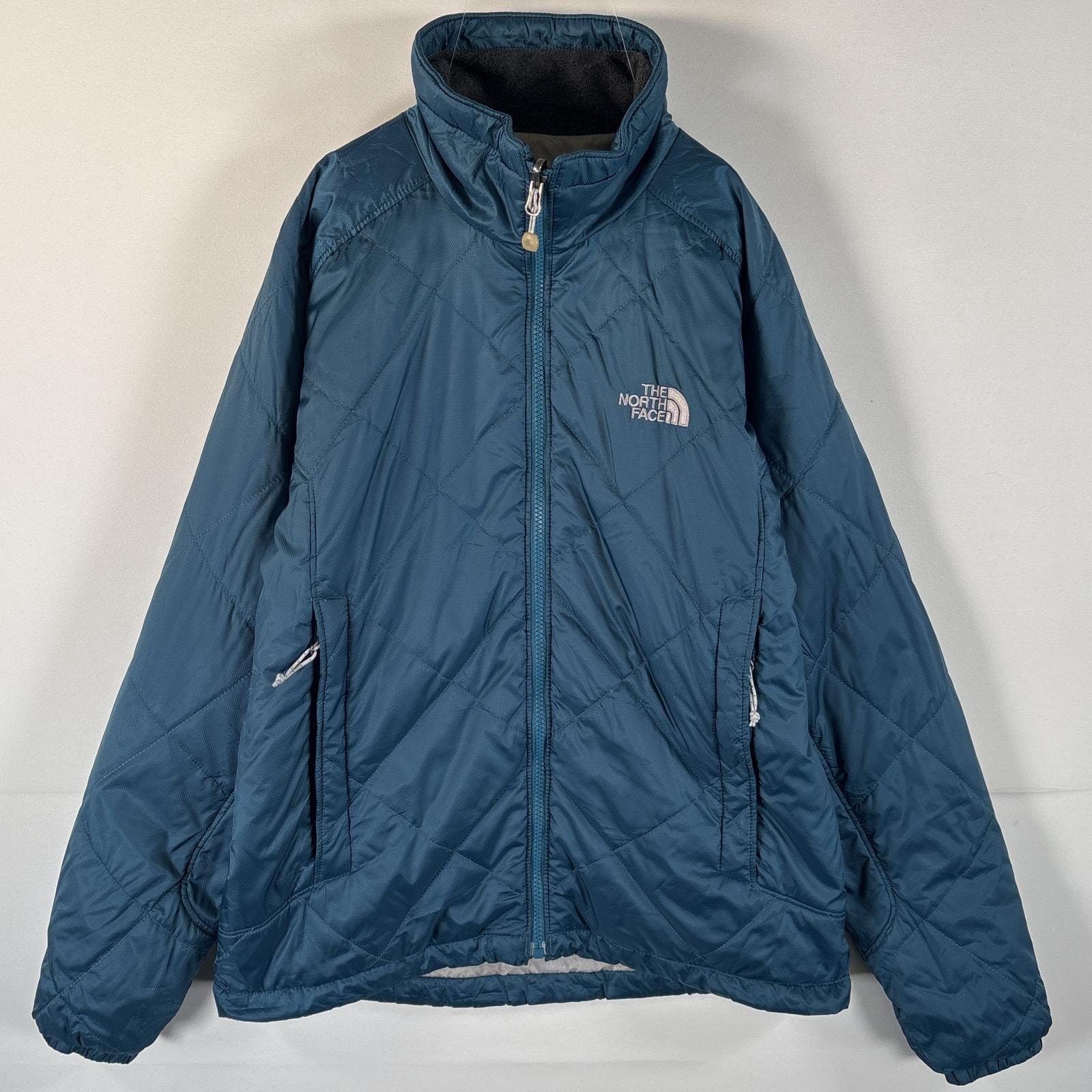 古着 ザ・ノースフェイス THE NORTH FACE ナイロンジャケット 中綿 ワンポイント刺繍ロゴ ブルゾン M ブルー系 レディース