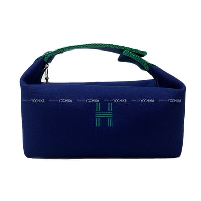 HERMES エルメス ハンドバッグ ブリッドアブラック PM ブルーマリン トワルアッシュ シルバー金具 新品