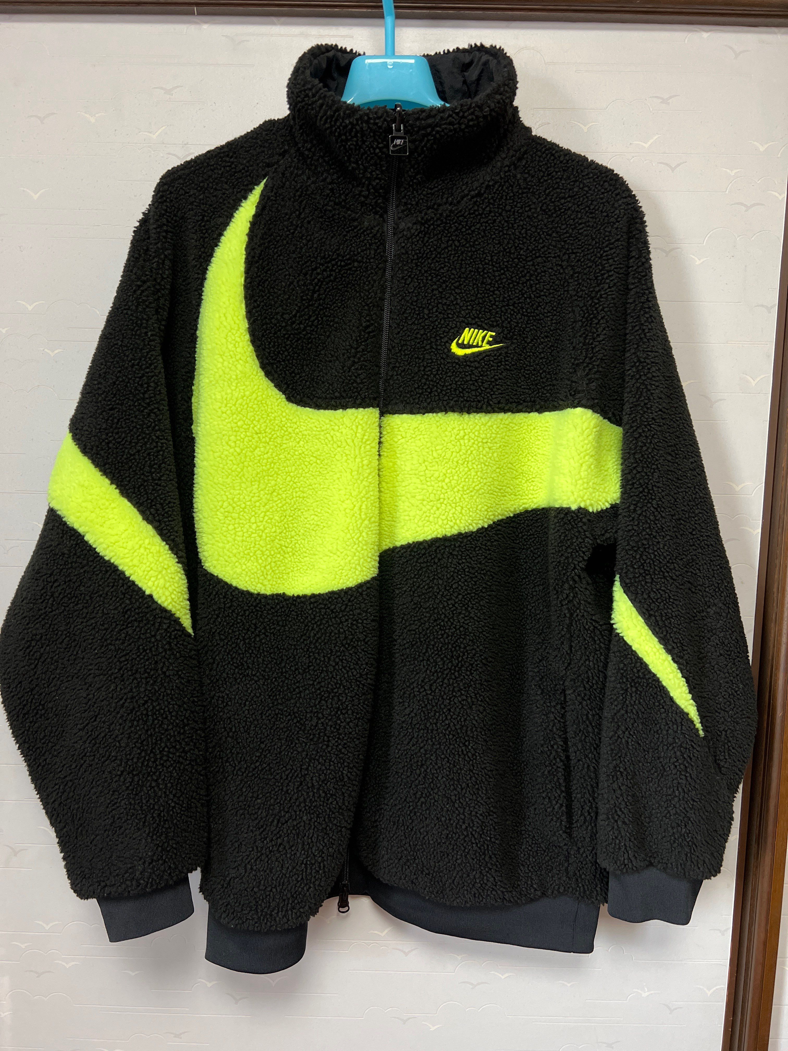 Nike Big Swoosh Reversible Boa Jacket"Black Neon"