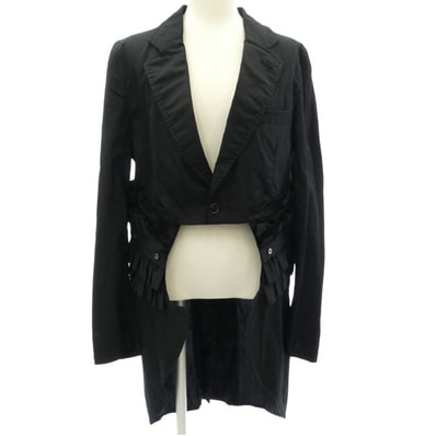 COMME des GARCONS HOMME PLUS コムデギャルソンオムプリュス ジャケット 20ss PE-J075 フリル切替 燕尾 ジャケット ブラック系 M【中古】