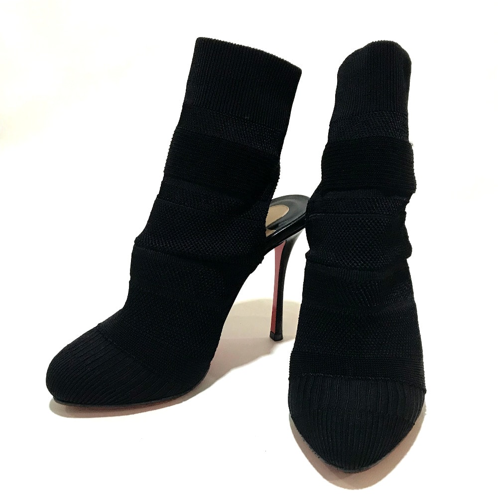 クリスチャンルブタン Christian Louboutin ソックスブーツ 3161050 トリコット ハイヒール ピンヒール ブーツ ファブリック ブラック