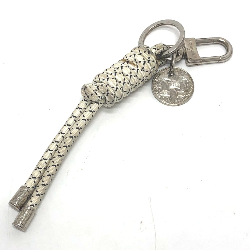 ルイヴィトン LOUIS VUITTON キーリング MP1622 クリストファーネメス カバン キーホルダー バッグチャーム メタル ホワイト