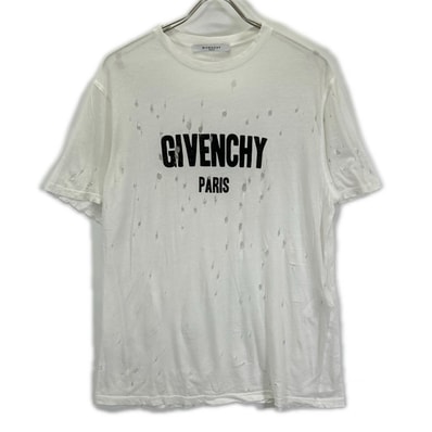 ジバンシー BW700D305P ホワイト デストロイ加工 半袖Tシャツ S