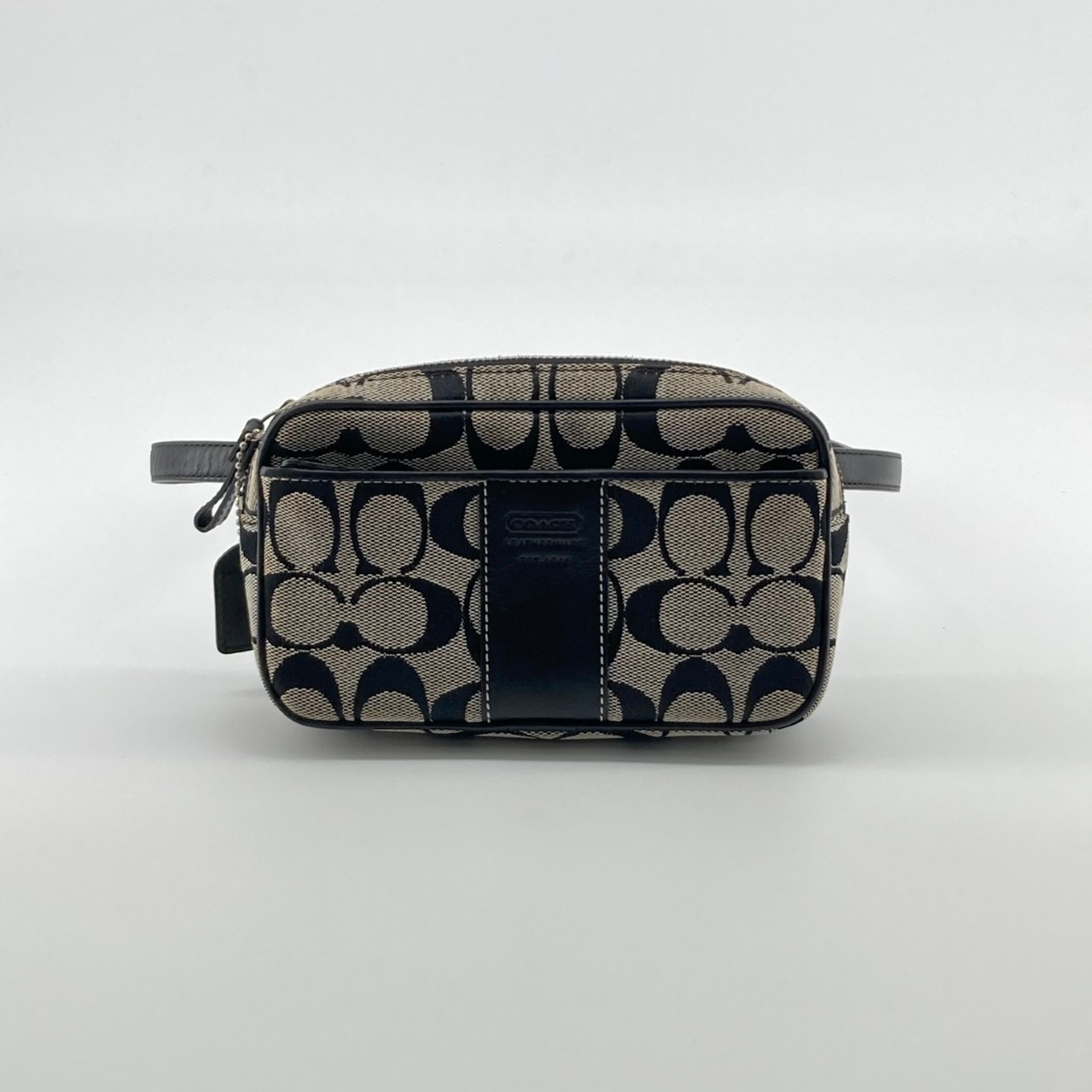 COACH(コーチ) シグネチャー レザー 2way ボディバッグ 3622 ウエストバッグ ブラック×ベージュ