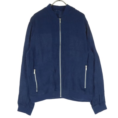 ZARA MAN ザラマン リネン 長袖 ジップジャケット L ブルー