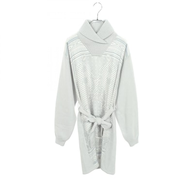 エルメス HERMES BRIDES de GALA ニット切替 ワンピース 衣料品 トップス シルク ウール シルク レディース ブルー系 【中古】