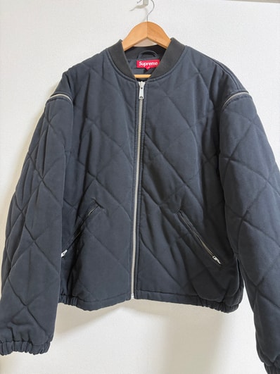 Supreme Zip-Off Sleeve Quilted Bomber Jacket "Black"