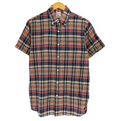 REGENT FIT コットン チェック ボタンダウン 半袖シャツ【1143700519959】