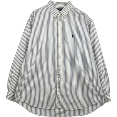 古着 ラルフローレン Ralph Lauren BLAKE 長袖 ボタンダウンストライプシャツ メンズXL相当/eaa628732