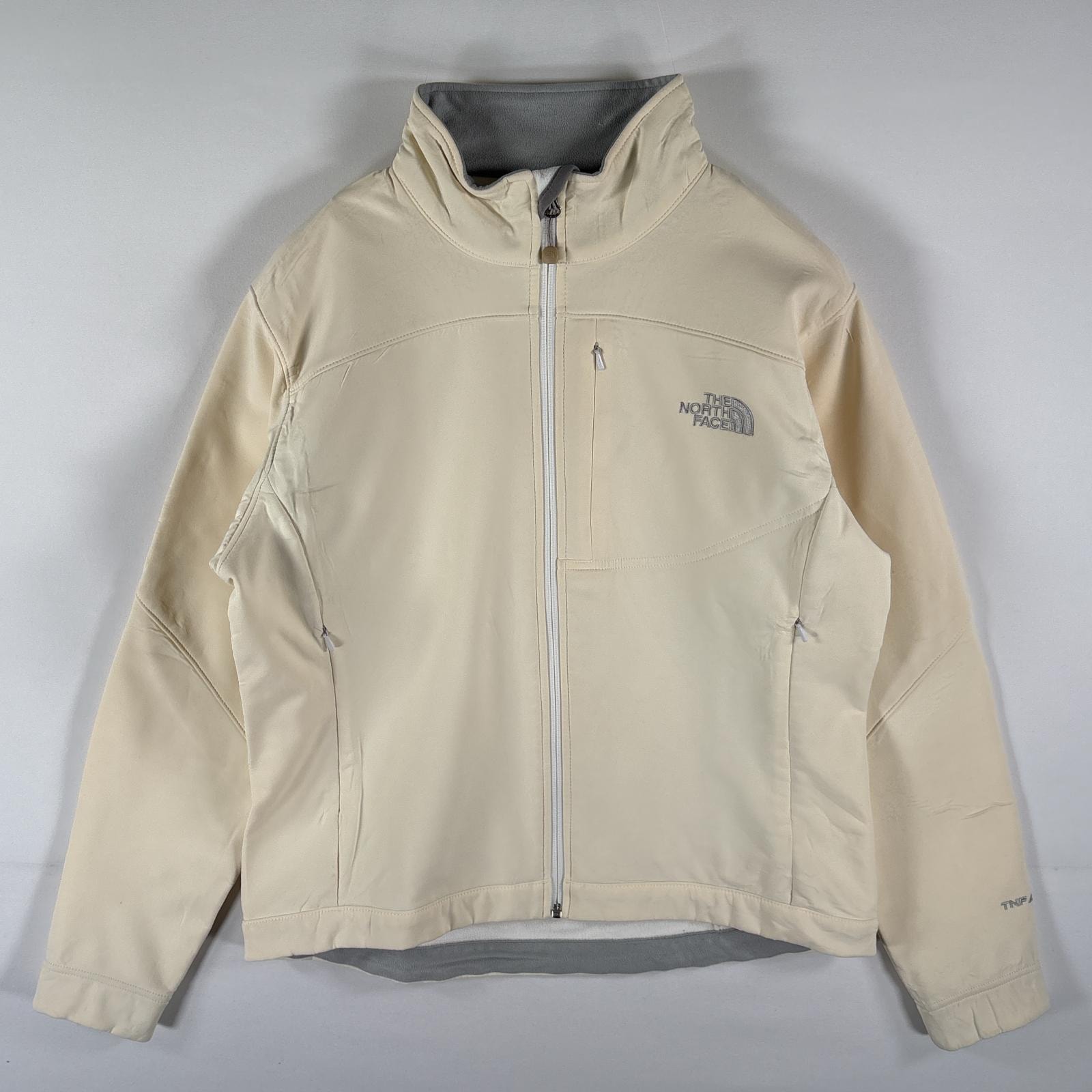 古着 ザ・ノースフェイス THE NORTH FACE シェルジャケット ナイロンジャケット フリース ロゴ刺繍 M オフホワイト レディース