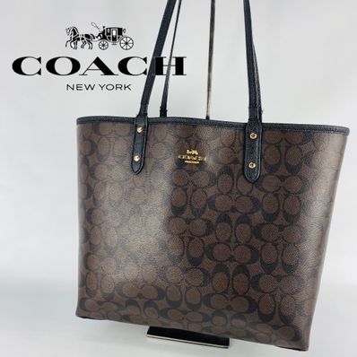 【即日発送】coach コーチ トートバッグ レザー リバーシブル ブラック