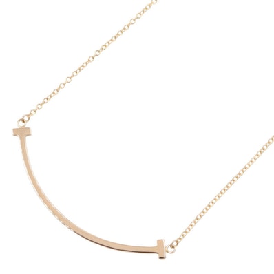 ティファニー TIFFANY&CO Tスマイル スモール ネックレス ネックレス ジュエリー K18PG(ピンクゴールド) レディース ゴールド系 【中古】