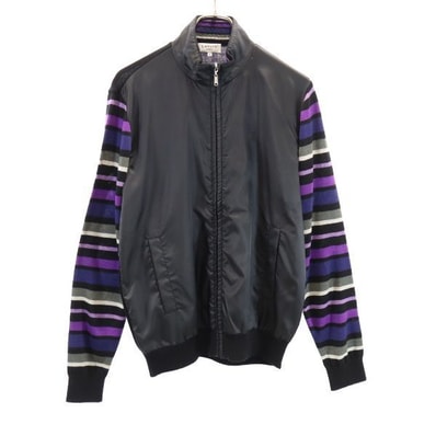 LANVIN ランバン コンビネーション ジップジャケット 38 ブラック系 ニット切替