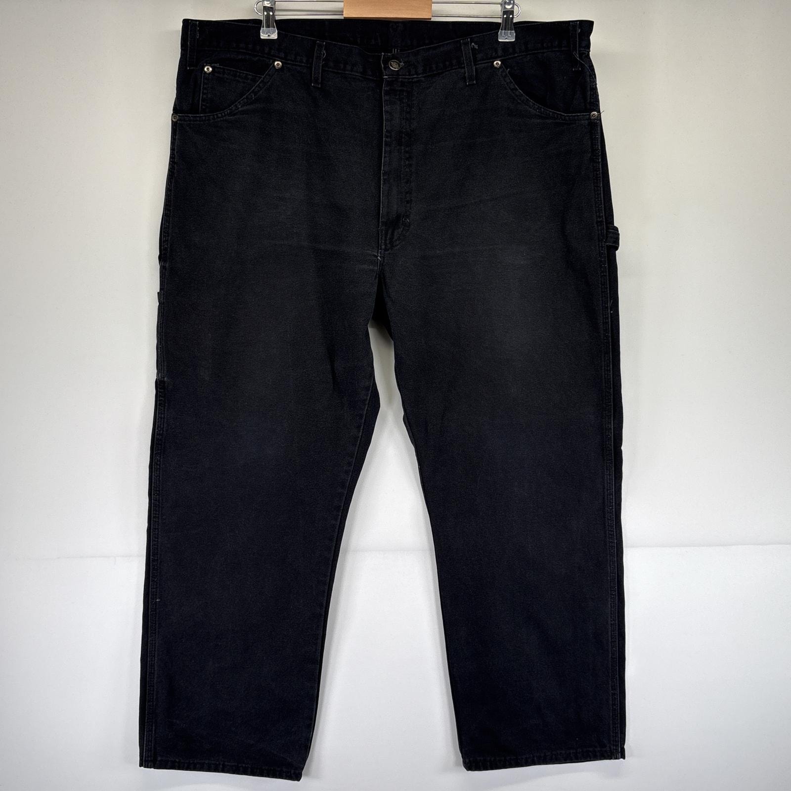 古着 ディッキーズ Dickies ワークパンツ ダック ペインター ワンポイントロゴ 大きいサイズ ジーンズ w44 L30  ブラック メンズ