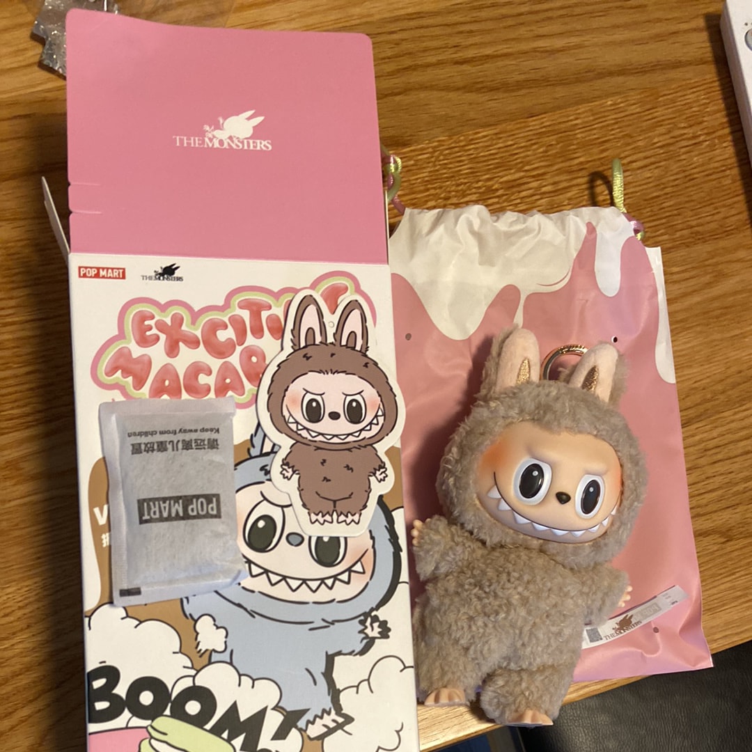 POP MART THE MONSTERS (LABUBU) Exciting Macaron Plush Series TOFFEE