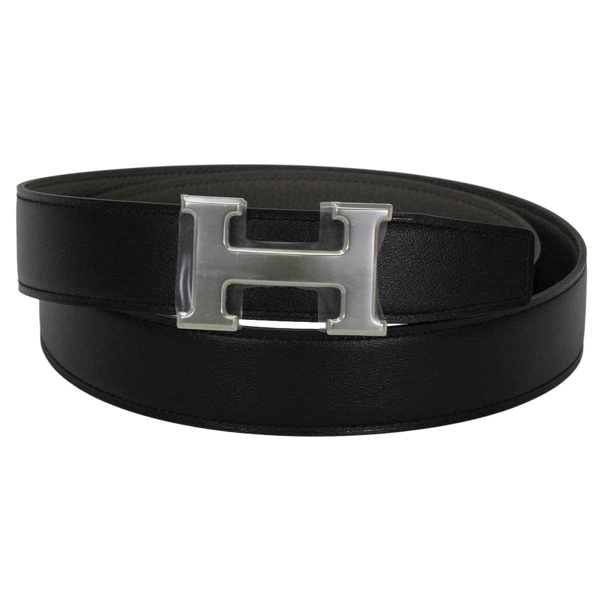 HERMES エルメス ベルト H コンスタンス 32 リバーシブル #95 黒 (ブラック)/エタン ボックスカーフ/トゴ シルバー金具 G刻印 新品