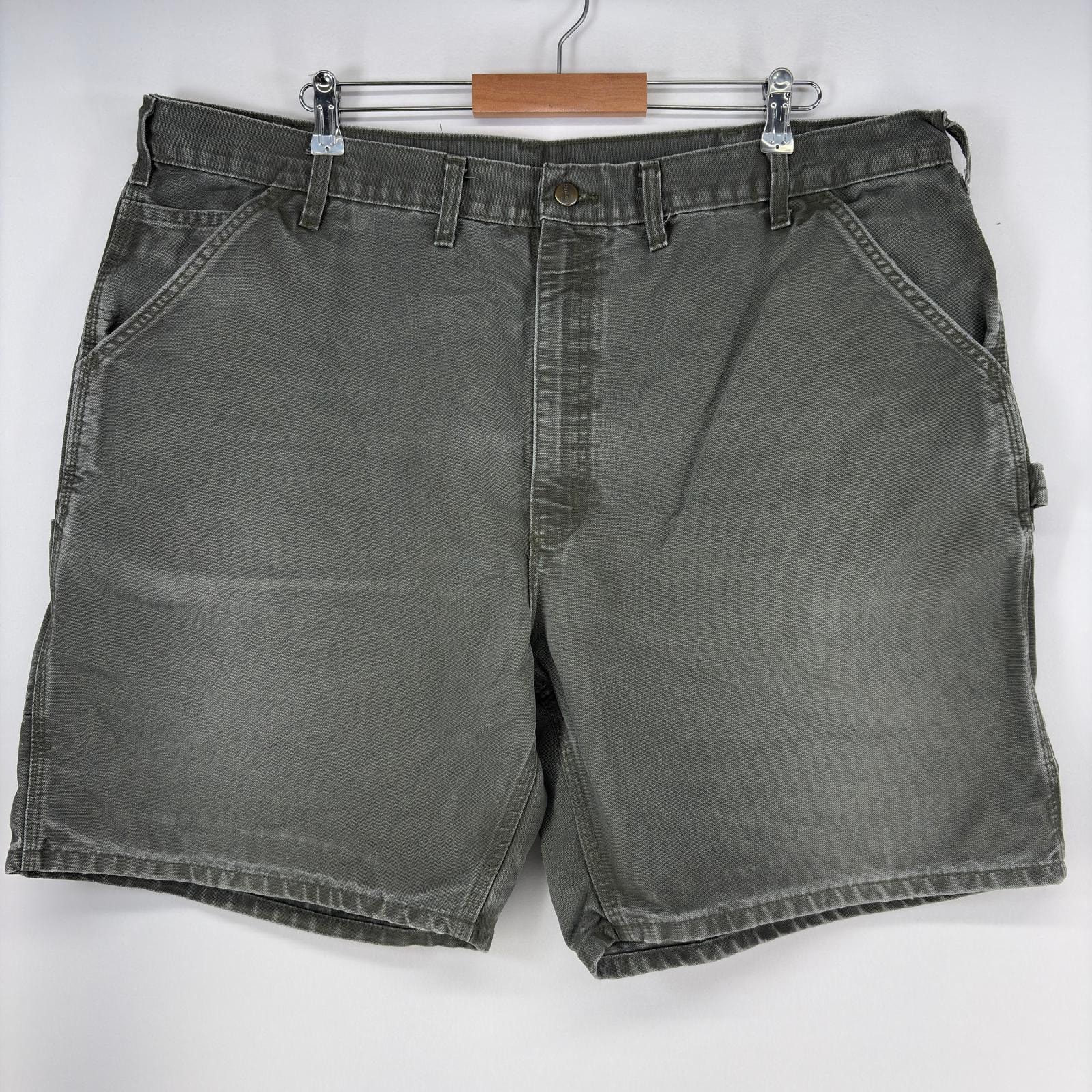 古着 カーハート Carhartt ダック ショートパンツ ワーク ワンポイント ペインター ジップ ハーフパンツ w44  カーキ メンズ