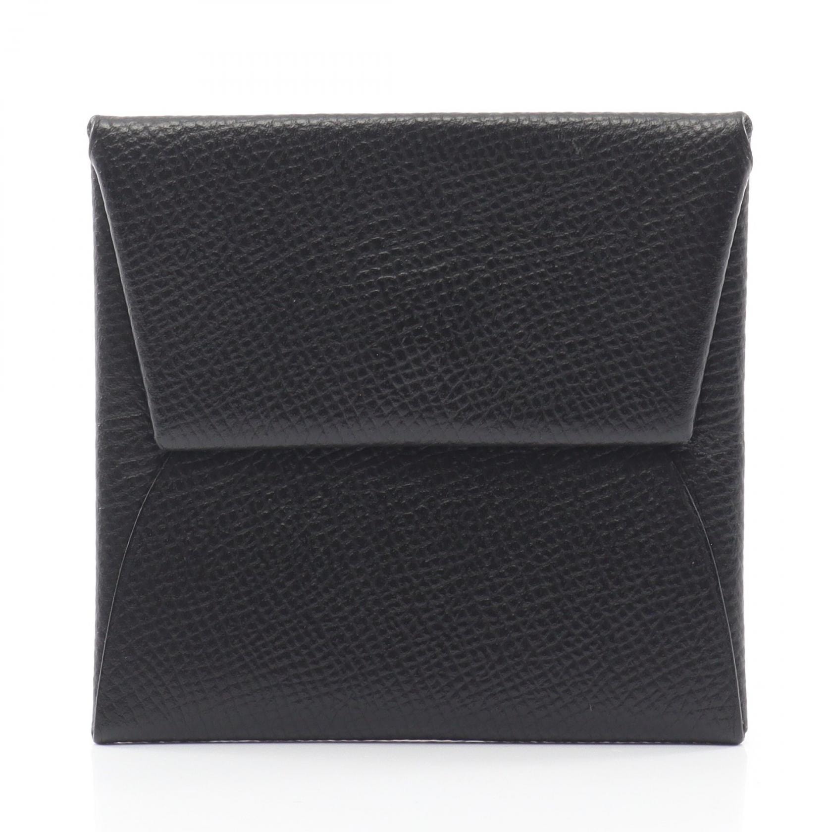 エルメス HERMES バスティア ヴェルソ ヴェールドグリス コインケース 財布 ヴォーエプソン ヴォーエプソン Y刻印(2020年製造) レディース ブラック系 / グリーン系 【中古】