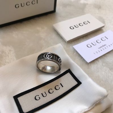 GUCCI Silver Ring With Double G