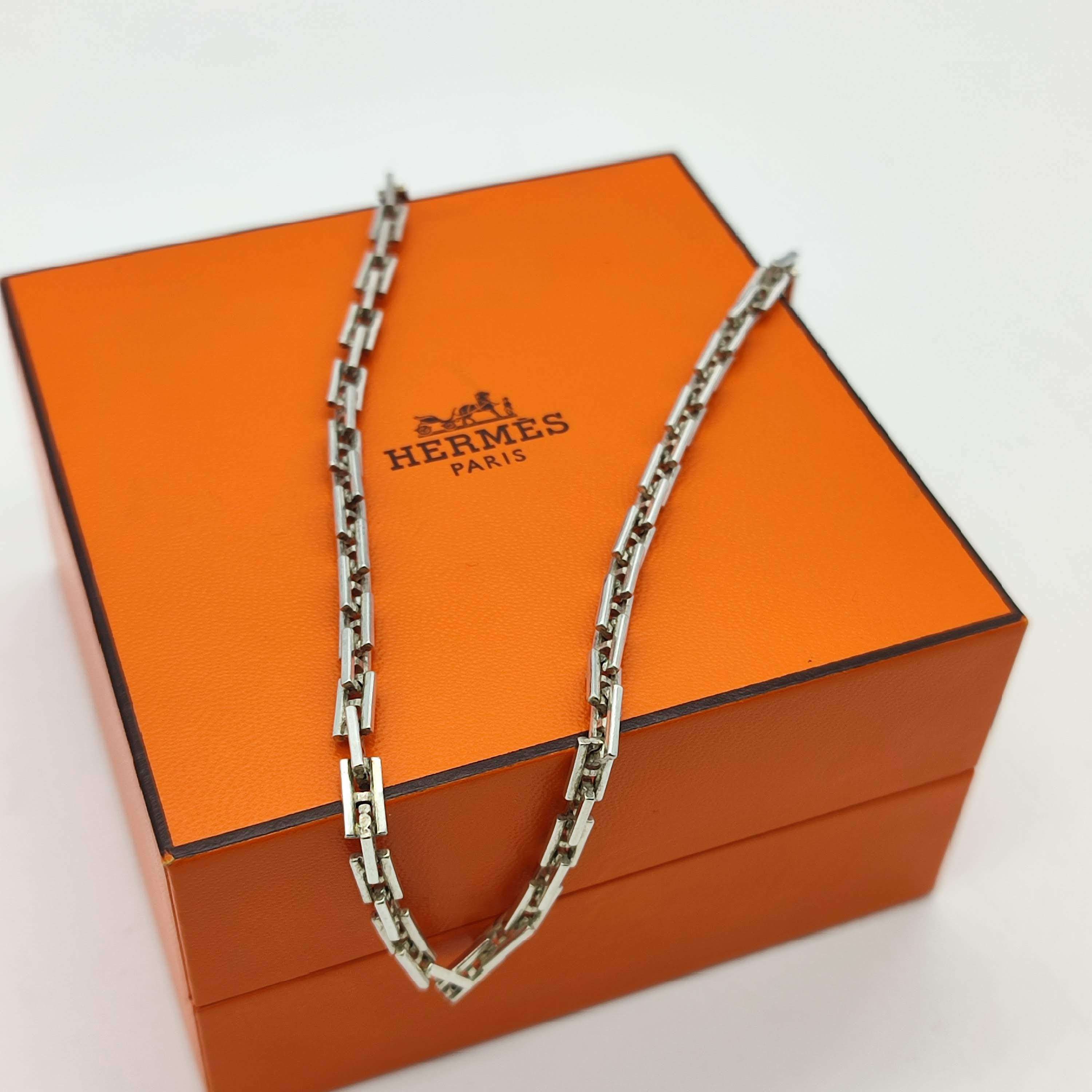 【美品】Hermès エルメス ヘラクレス ネックレス 50cm シルバー925