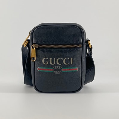 GUCCI(グッチ) ヴィンテージロゴプリント 574803 ショルダーバッグ ブラック