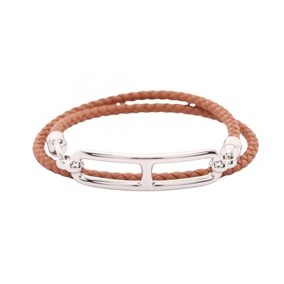 エルメス HERMES ルリ ドゥブルトゥール ブレスレット アクセサリー ステンレススチール ヴォースイフト ヴォースイフト レディース ブラウン系 / シルバー系 【中古】