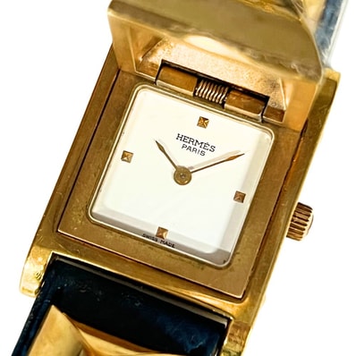 HERMES エルメス メドール クォーツ 腕時計 ゴールド 正規品 / C776