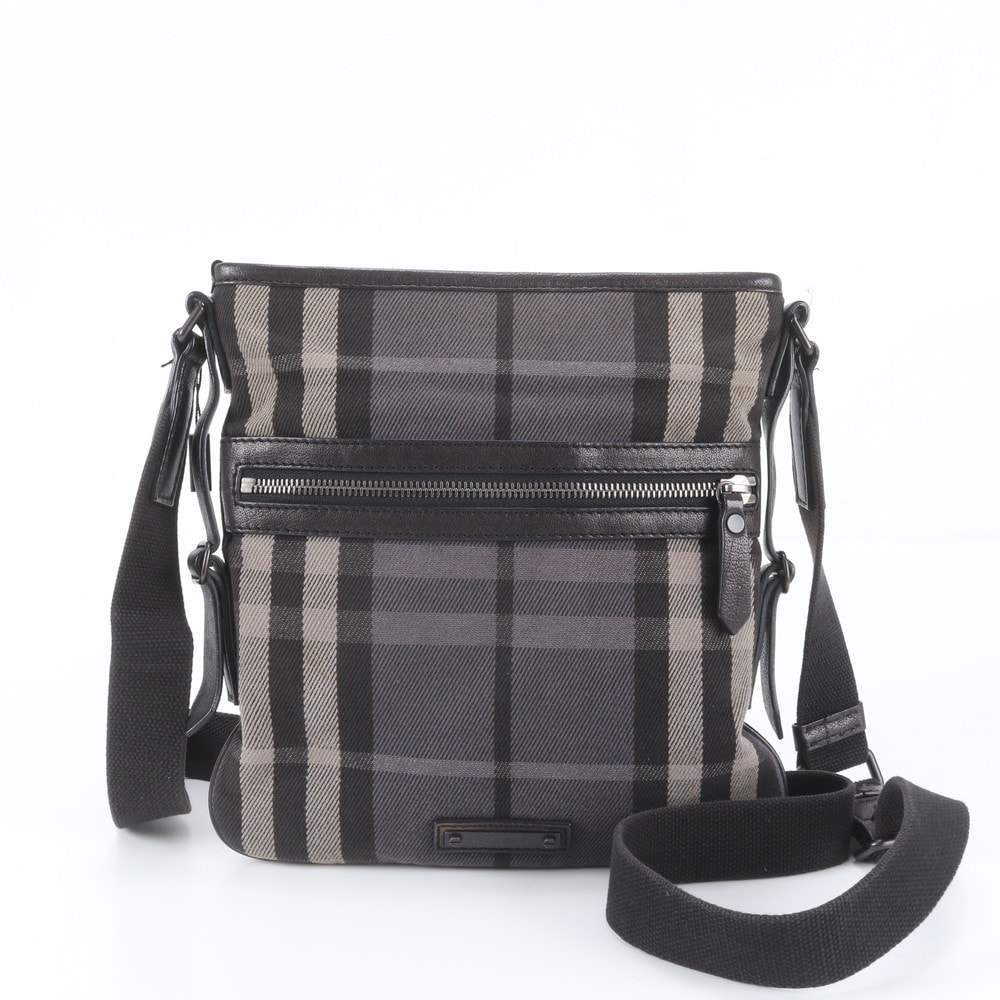 ■美品 バーバリー ノバ チェックショルダーバッグ レザー×キャンバス