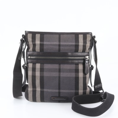 ■美品 バーバリー ノバ チェックショルダーバッグ レザー×キャンバス