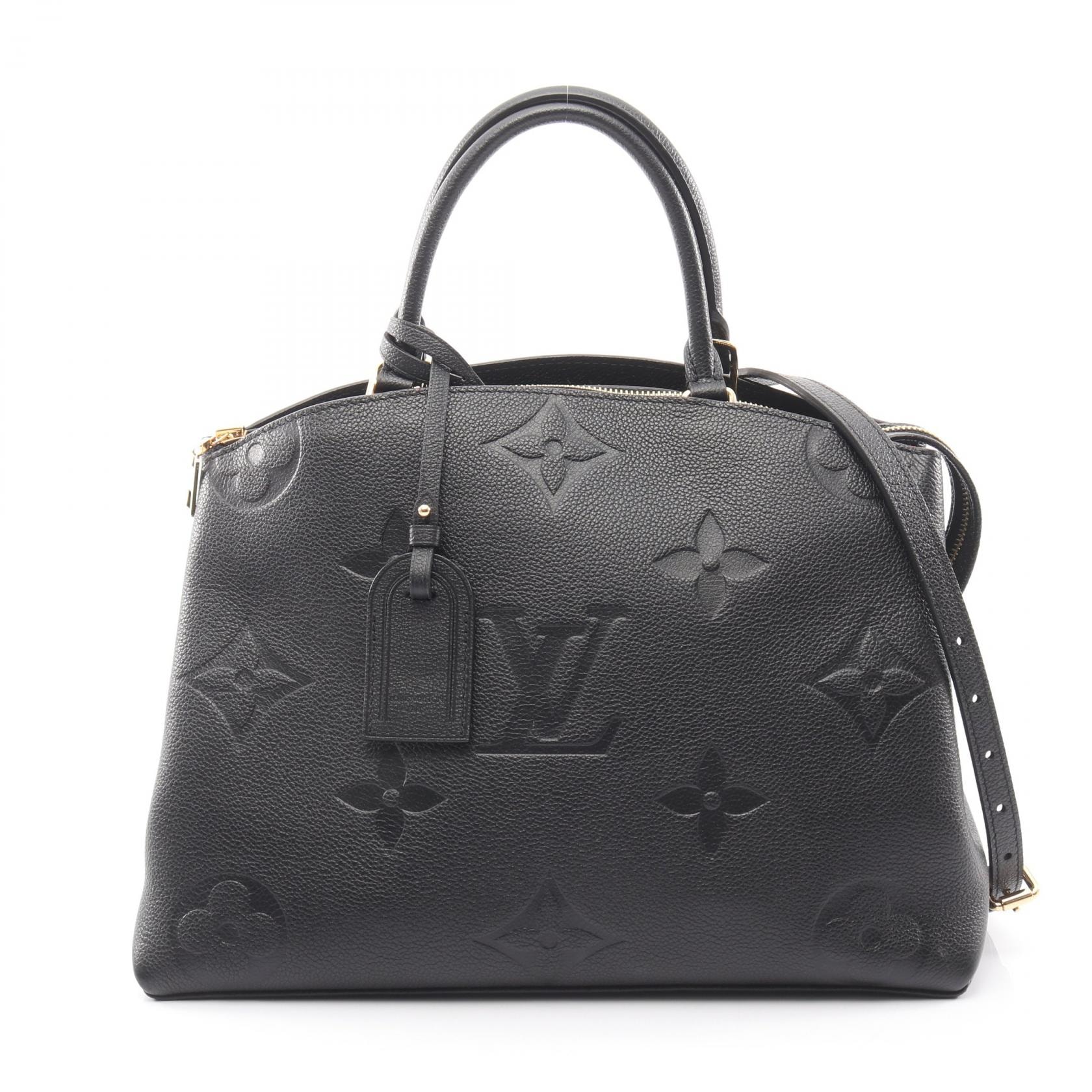 ルイ・ヴィトン LOUIS VUITTON グラン パレMM ハンドバッグ バッグ レザー モノグラム・アンプラント レディース ブラック系 M45811 【中古】