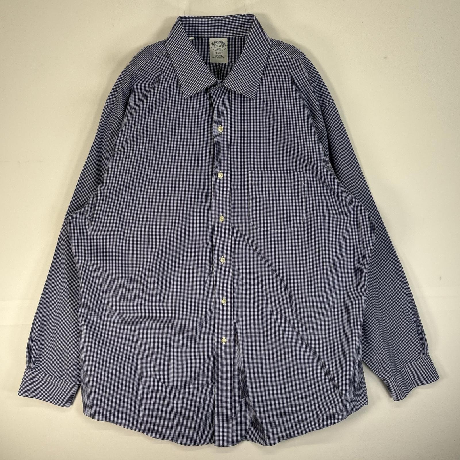 古着 ブルックスブラザーズ Brooks Brothers 長袖シャツ 1818 REGENT カラーステイ XL  ブルー系 チェック メンズ
