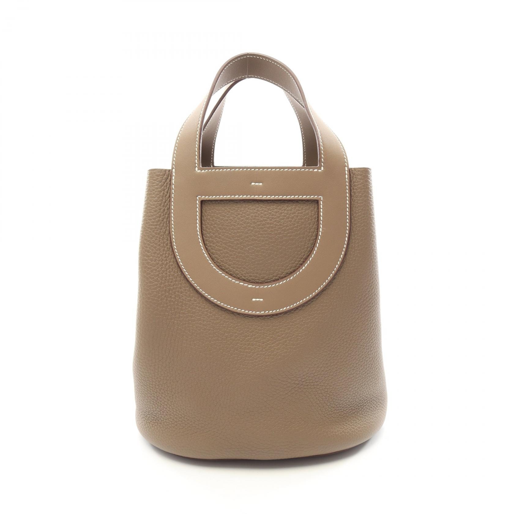 エルメス HERMES インザループ23 ハンドバッグ バッグ レザー カーフ(牛革) トリヨンクレマンス / ヴォースイフト トリヨンクレマンス エトゥープ K刻印(2025年製造) レディース グレー系 【中古】