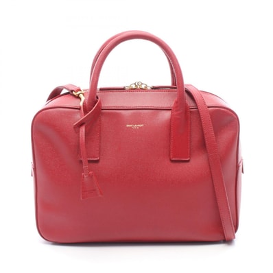 サンローランパリ SAINT LAURENT PARIS ミュージアム 2WAY ハンドバッグ バッグ レザー レディース レッド系 334563 【中古】