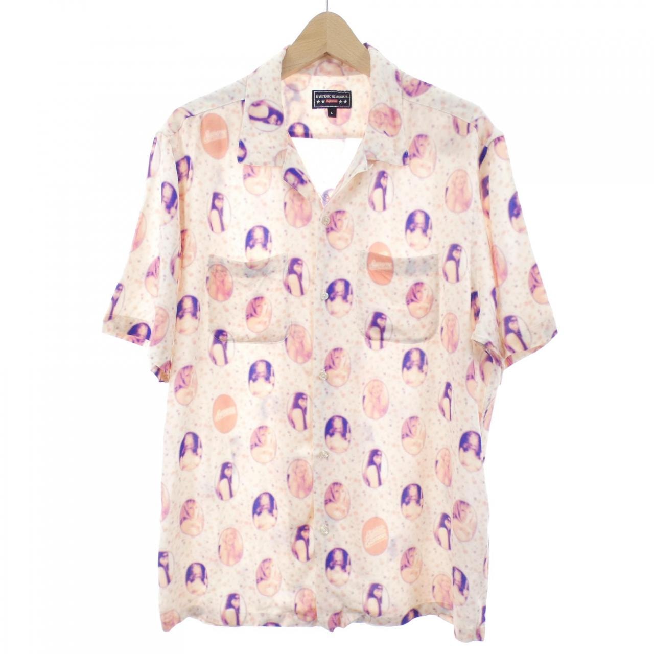 Supreme x HYSTERIC GLAMOUR Blurred Girls Rayon S/S Shirt "Ivory"